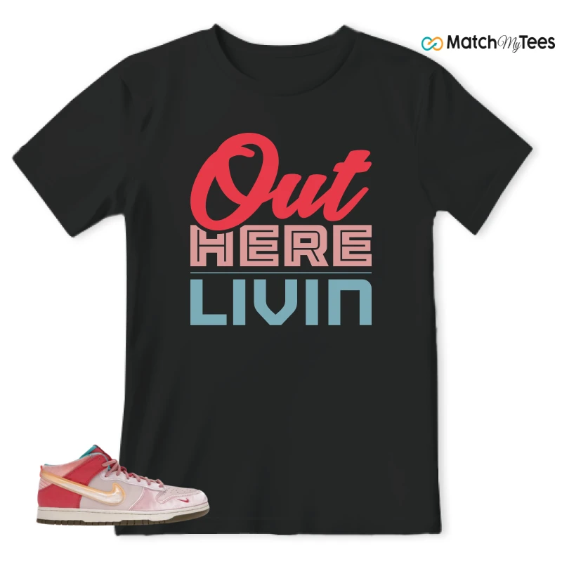 NIKE DUNK MID SOCIAL STATUS FREE LUNCH STRAWBERRY MILK SNEAKER Matching Tees t-shirt