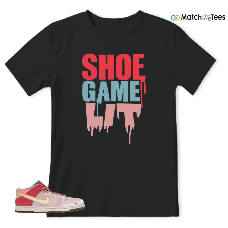 NIKE DUNK MID SOCIAL STATUS FREE LUNCH STRAWBERRY MILK SNEAKER Matching Tees t-shirt