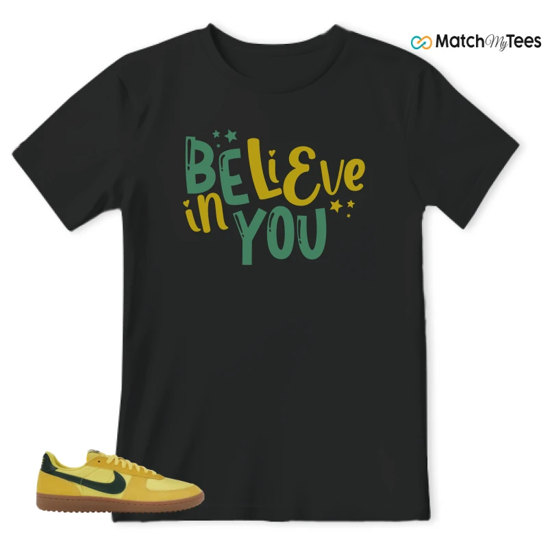 NIKE FIELD GENERAL 82 CHROME YELLOW FIR SNEAKER Matching Tees t-shirt