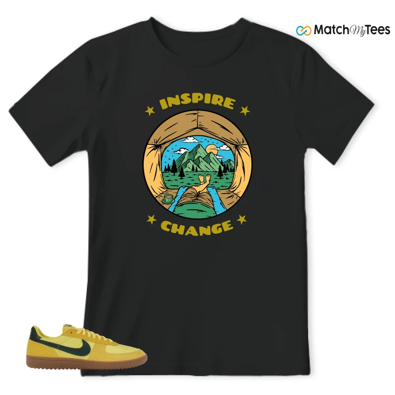NIKE FIELD GENERAL 82 CHROME YELLOW FIR SNEAKER Matching Tees t-shirt