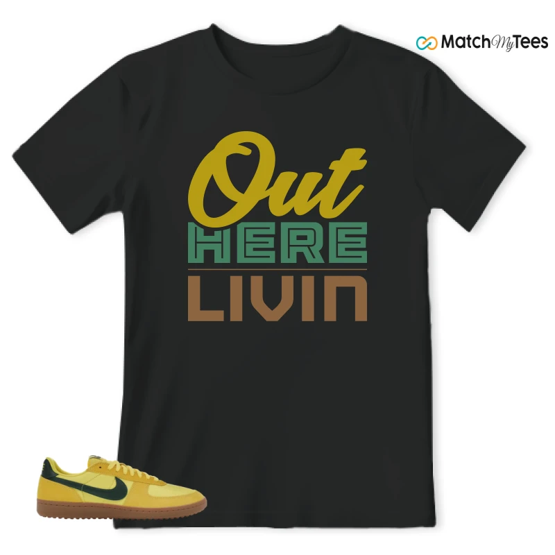NIKE FIELD GENERAL 82 CHROME YELLOW FIR SNEAKER Matching Tees t-shirt