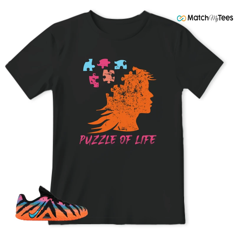 NIKE JA 3 AT DAWN (GS) SNEAKER/BLACK/BALTIC BLUE/TOTAL ORANGE/HYPER PINK matching T-shirt