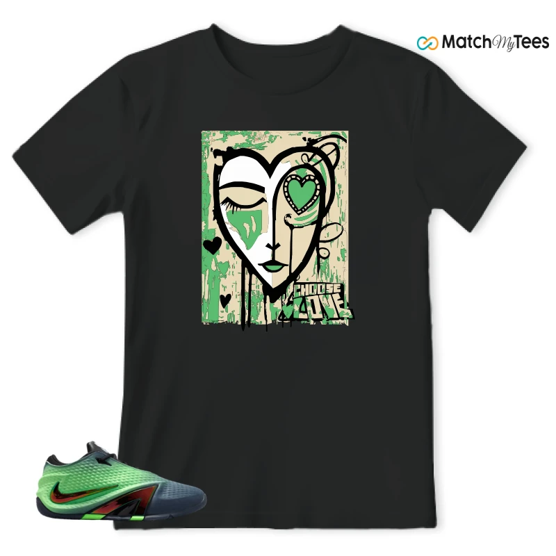 NIKE JA 4 NIGHTMARE SNEAKER/OBSIDIAN/MULTI-COLOR/BLACK/VOLTAGE GREEN/METALLIC SILVER matching T-shirt