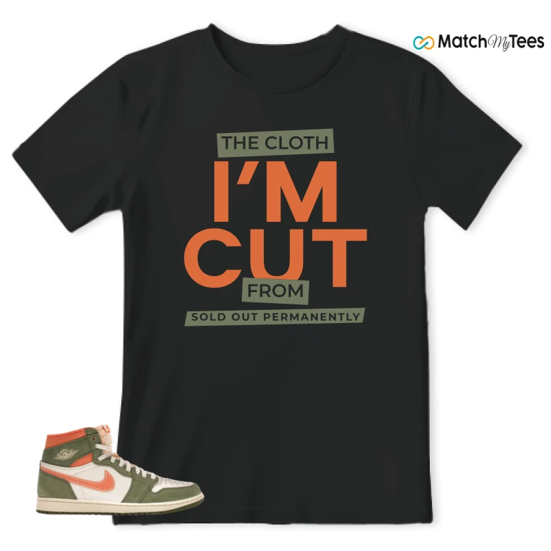 NIKE JORDAN 1 HIGH CRAFT CELADON SNEAKER/CELADON/SKY J LIGHT OLIVE-BRIGHT MANDARIN-COCONUT MILK matching T-shirt