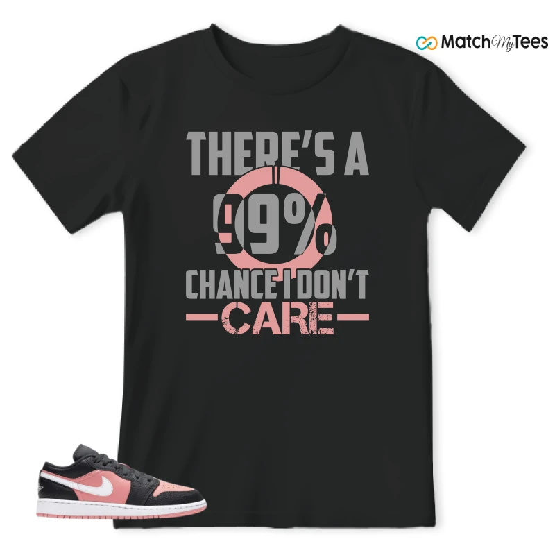NIKE JORDAN 1 LOW BLACK PINK QUARTZ (GS) SNEAKER Matching Tees t-shirt