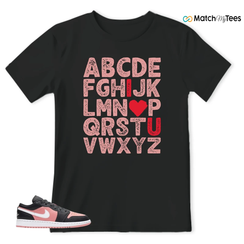 ABC LOVE Black matching T-shirt T-shirt