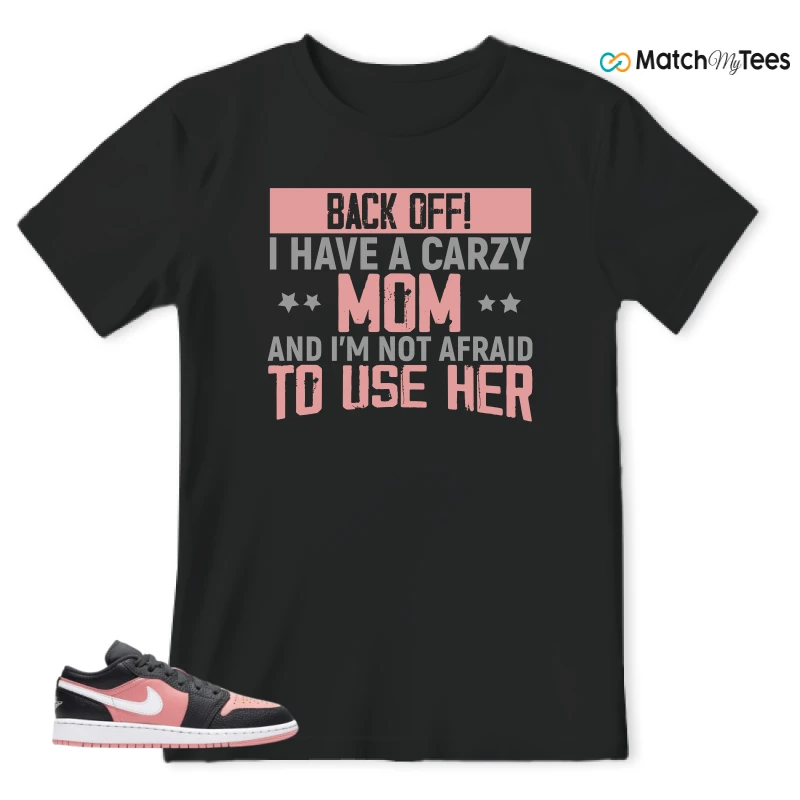 NIKE JORDAN 1 LOW BLACK PINK QUARTZ (GS) SNEAKER Matching Tees t-shirt