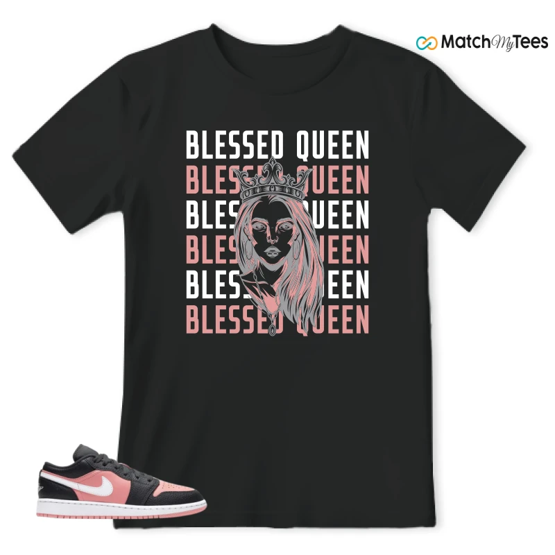 Blessed Queen Black matching T-shirt T-shirt