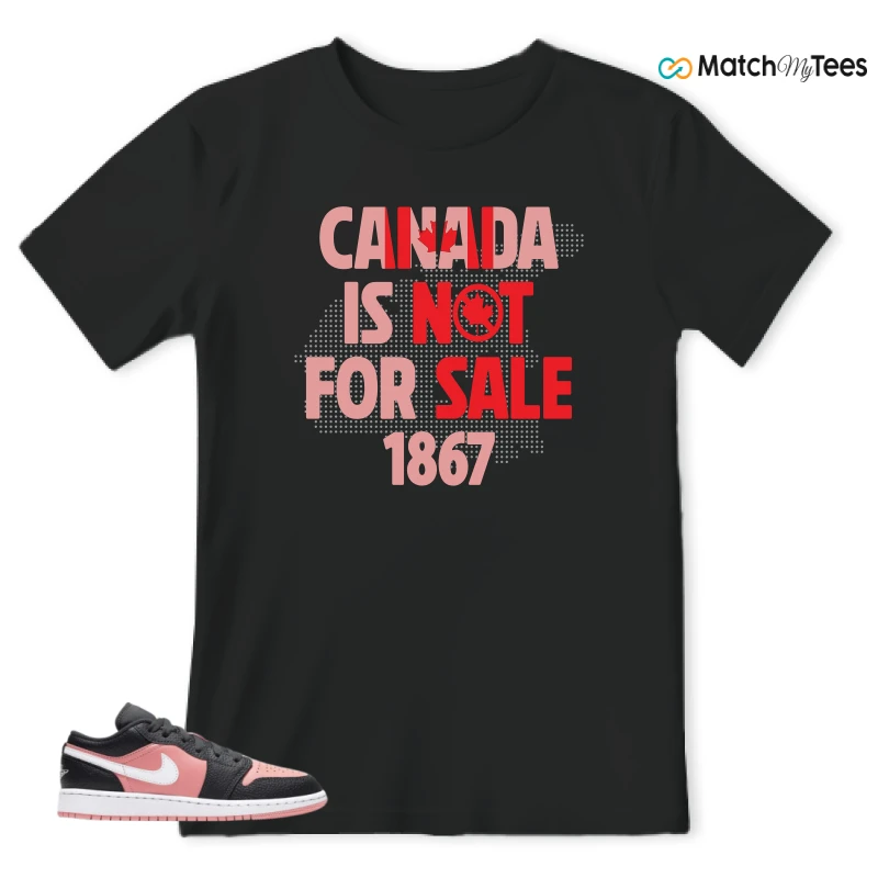NIKE JORDAN 1 LOW BLACK PINK QUARTZ (GS) SNEAKER Matching Tees t-shirt
