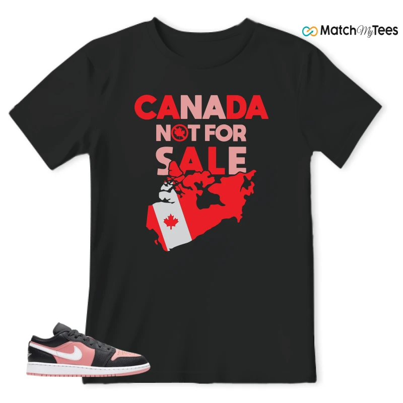 NIKE JORDAN 1 LOW BLACK PINK QUARTZ (GS) SNEAKER Matching Tees t-shirt