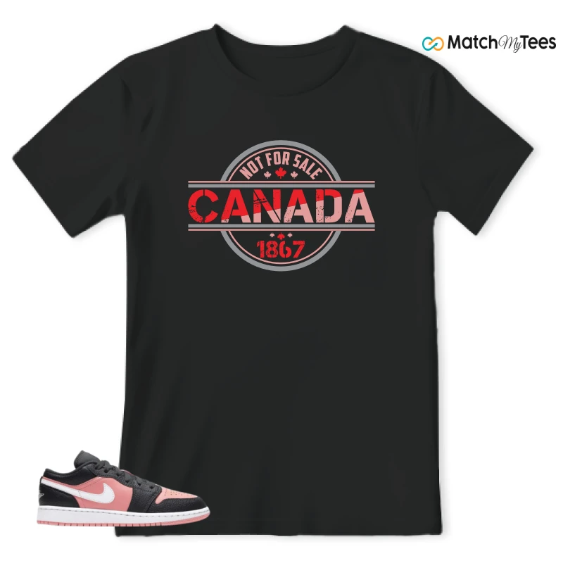 NIKE JORDAN 1 LOW BLACK PINK QUARTZ (GS) SNEAKER Matching Tees t-shirt