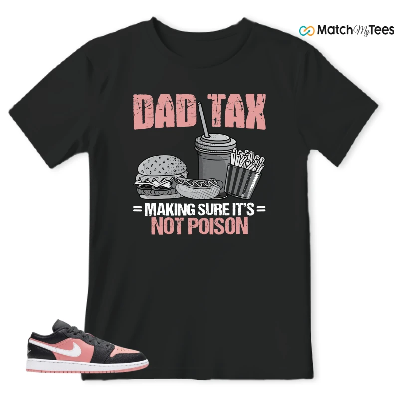 NIKE JORDAN 1 LOW BLACK PINK QUARTZ (GS) SNEAKER Matching Tees t-shirt