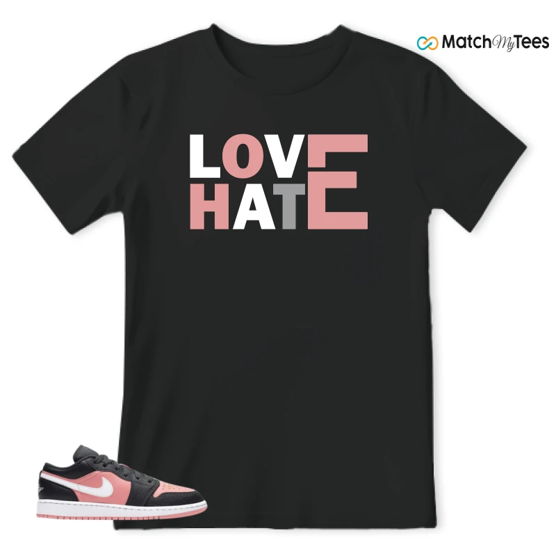 Love Hate Black matching T-shirt T-shirt