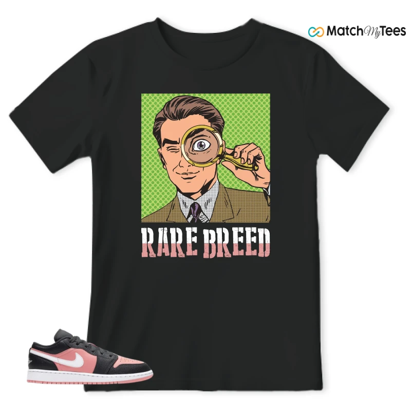 NIKE JORDAN 1 LOW BLACK PINK QUARTZ (GS) SNEAKER Matching Tees t-shirt