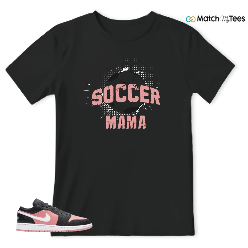 NIKE JORDAN 1 LOW BLACK PINK QUARTZ (GS) SNEAKER Matching Tees t-shirt