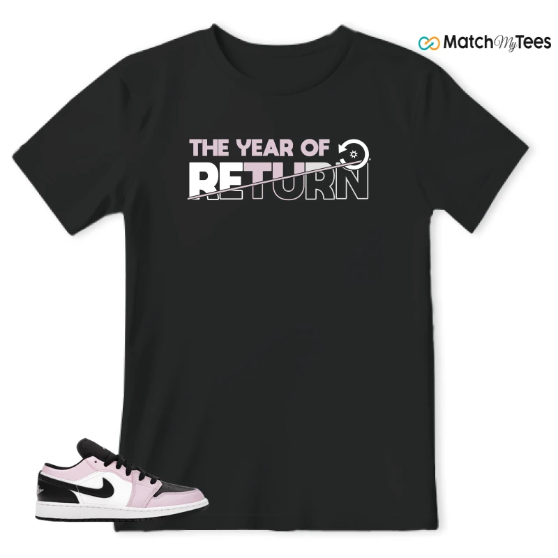 NIKE JORDAN 1 LOW LIGHT ARCTIC PINK (GS) SNEAKER Matching Tees t-shirt