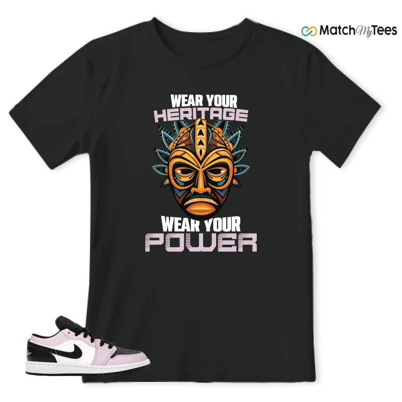 NIKE JORDAN 1 LOW LIGHT ARCTIC PINK (GS) SNEAKER Matching Tees t-shirt