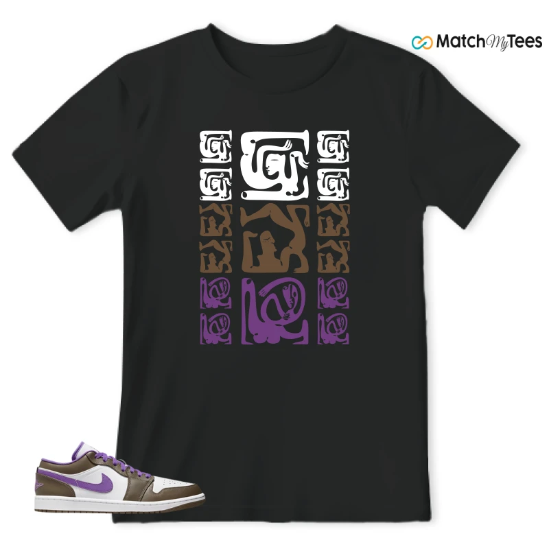 NIKE JORDAN 1 LOW PURPLE MOCHA SNEAKER Matching Tees t-shirt