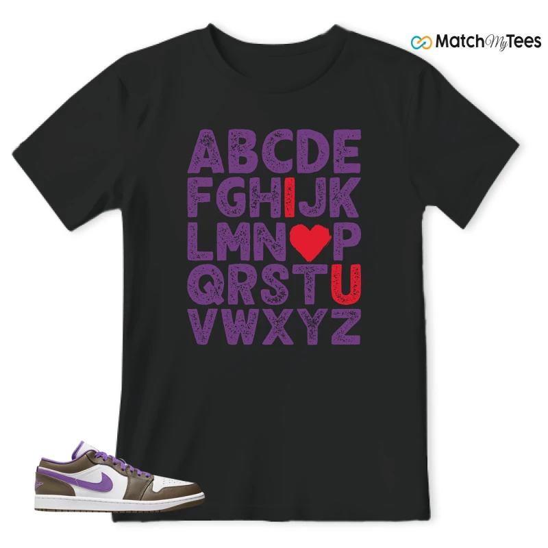 ABC LOVE Black matching T-shirt T-shirt