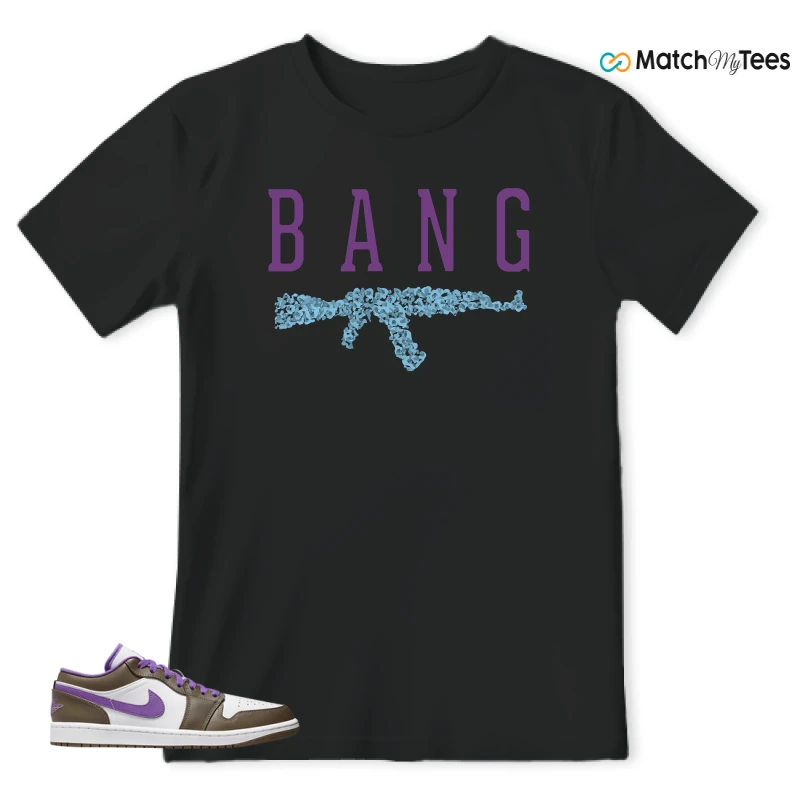 NIKE JORDAN 1 LOW PURPLE MOCHA SNEAKER Matching Tees t-shirt