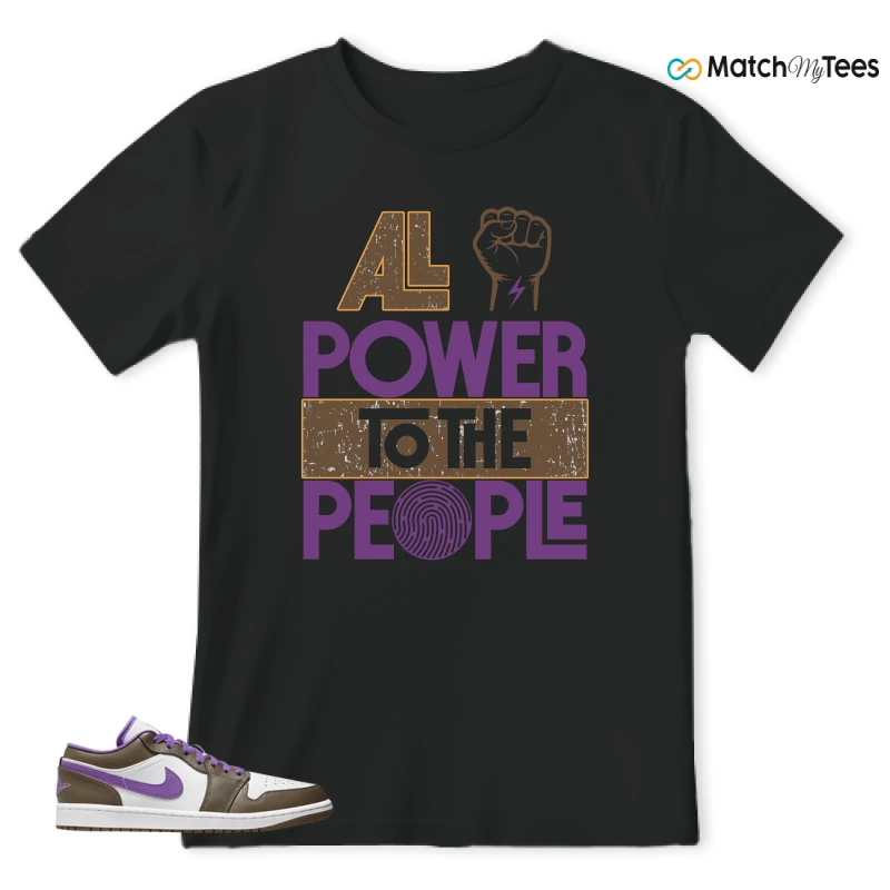 NIKE JORDAN 1 LOW PURPLE MOCHA SNEAKER Matching Tees t-shirt