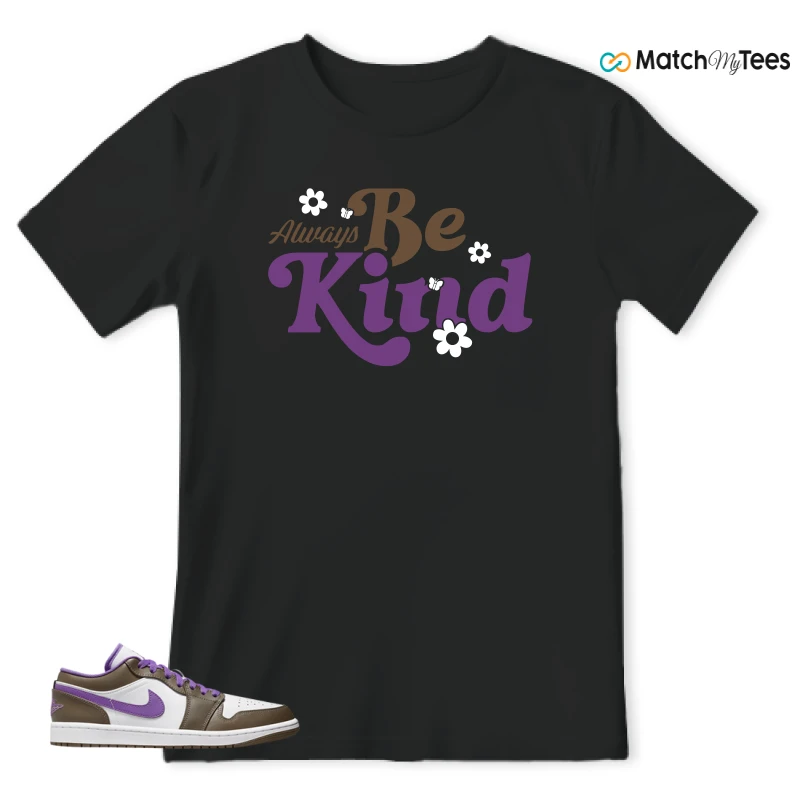 NIKE JORDAN 1 LOW PURPLE MOCHA SNEAKER Matching Tees t-shirt
