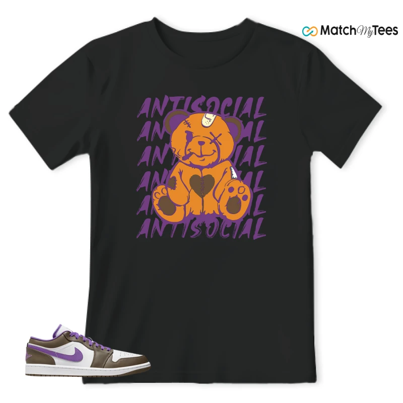 NIKE JORDAN 1 LOW PURPLE MOCHA SNEAKER Matching Tees t-shirt