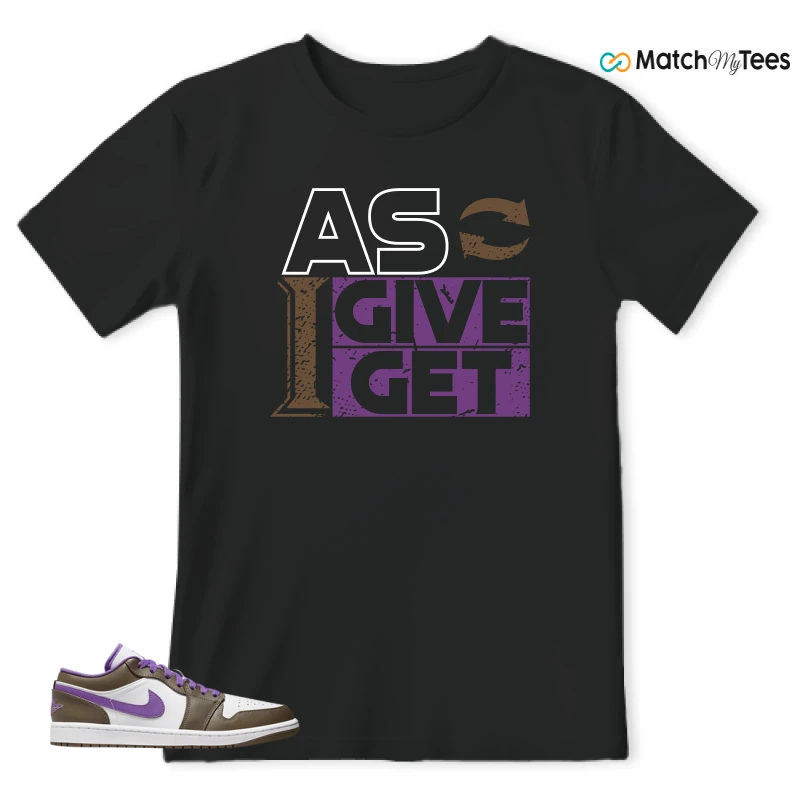 NIKE JORDAN 1 LOW PURPLE MOCHA SNEAKER Matching Tees t-shirt