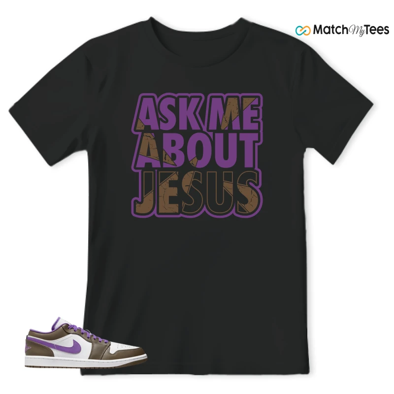 NIKE JORDAN 1 LOW PURPLE MOCHA SNEAKER Matching Tees t-shirt