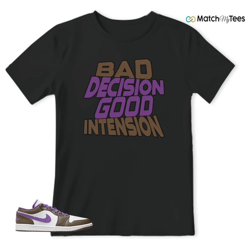 NIKE JORDAN 1 LOW PURPLE MOCHA SNEAKER Matching Tees t-shirt
