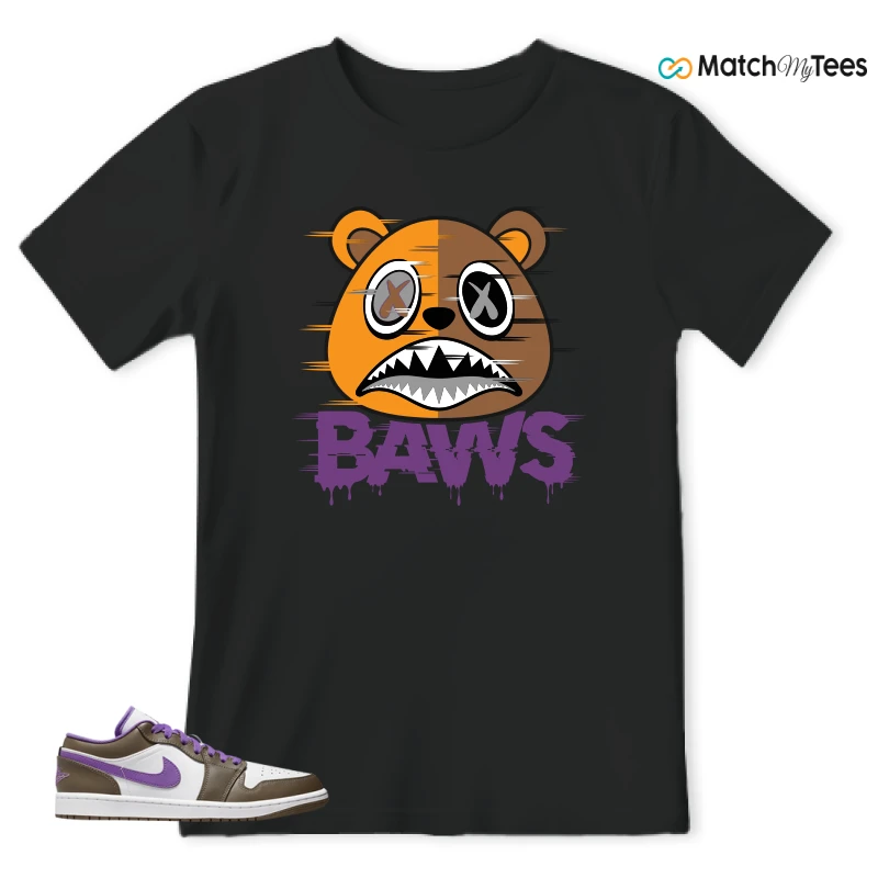 NIKE JORDAN 1 LOW PURPLE MOCHA SNEAKER Matching Tees t-shirt