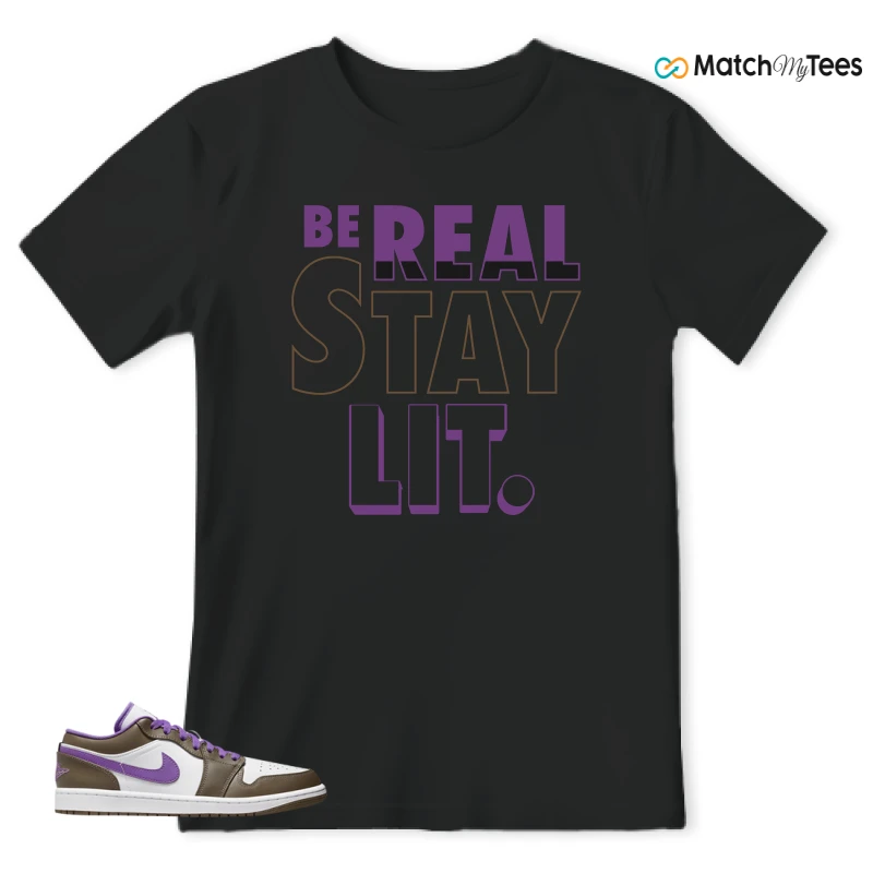 NIKE JORDAN 1 LOW PURPLE MOCHA SNEAKER Matching Tees t-shirt