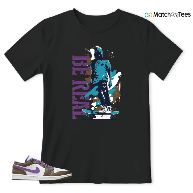 NIKE JORDAN 1 LOW PURPLE MOCHA SNEAKER Matching Tees t-shirt