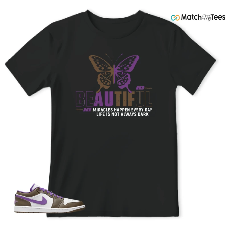 NIKE JORDAN 1 LOW PURPLE MOCHA SNEAKER Matching Tees t-shirt