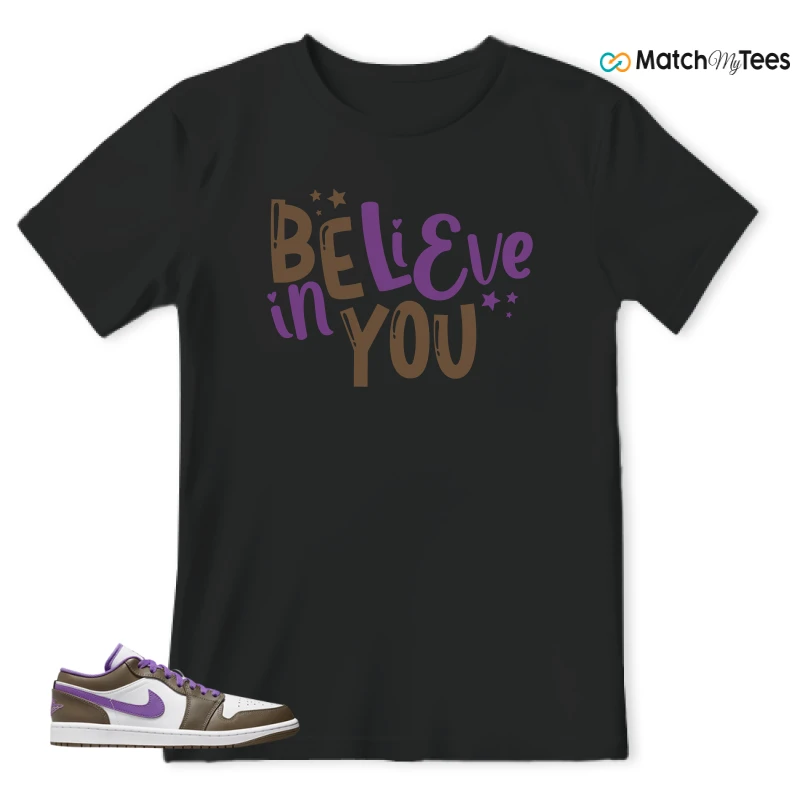 NIKE JORDAN 1 LOW PURPLE MOCHA SNEAKER Matching Tees t-shirt