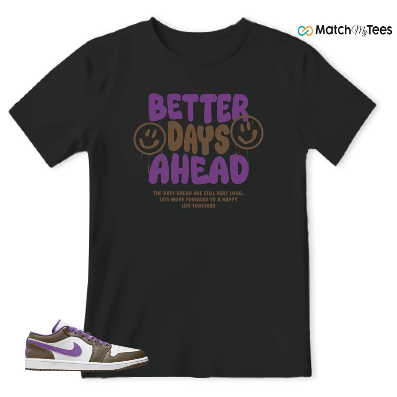 NIKE JORDAN 1 LOW PURPLE MOCHA SNEAKER Matching Tees t-shirt