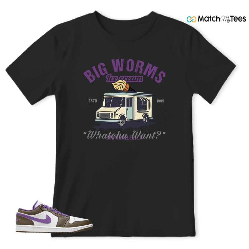 NIKE JORDAN 1 LOW PURPLE MOCHA SNEAKER Matching Tees t-shirt