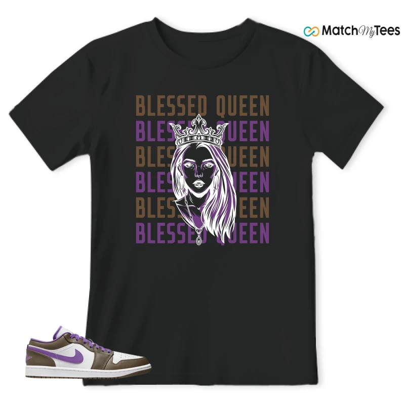 Blessed Queen Black matching T-shirt T-shirt