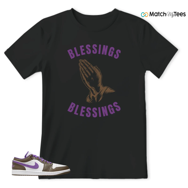 NIKE JORDAN 1 LOW PURPLE MOCHA SNEAKER Matching Tees t-shirt