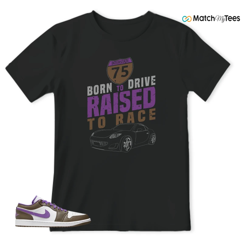 NIKE JORDAN 1 LOW PURPLE MOCHA SNEAKER Matching Tees t-shirt