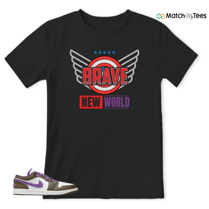 NIKE JORDAN 1 LOW PURPLE MOCHA SNEAKER Matching Tees t-shirt