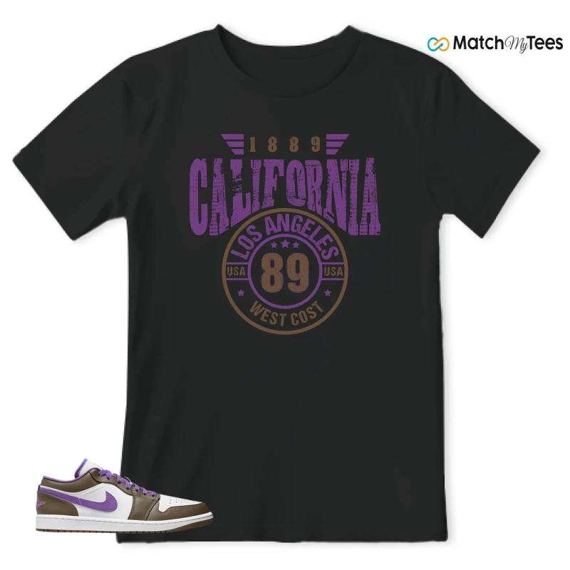 NIKE JORDAN 1 LOW PURPLE MOCHA SNEAKER Matching Tees t-shirt