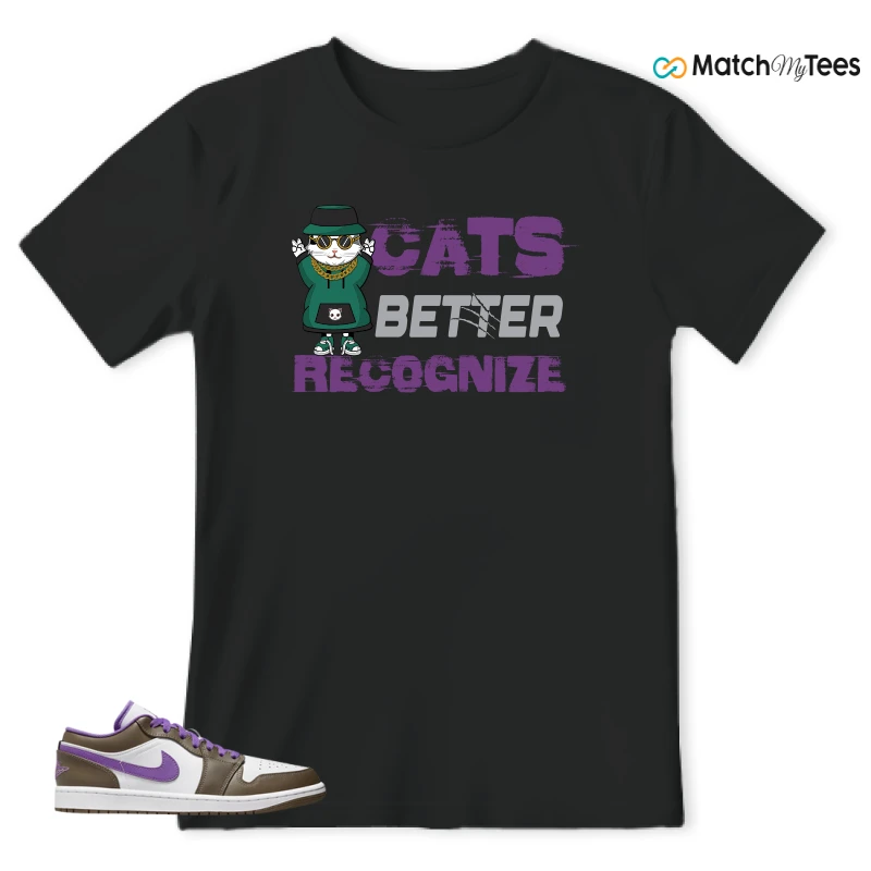 NIKE JORDAN 1 LOW PURPLE MOCHA SNEAKER Matching Tees t-shirt