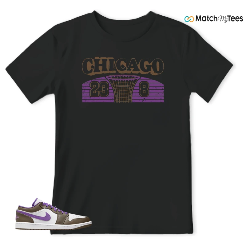 NIKE JORDAN 1 LOW PURPLE MOCHA SNEAKER Matching Tees t-shirt