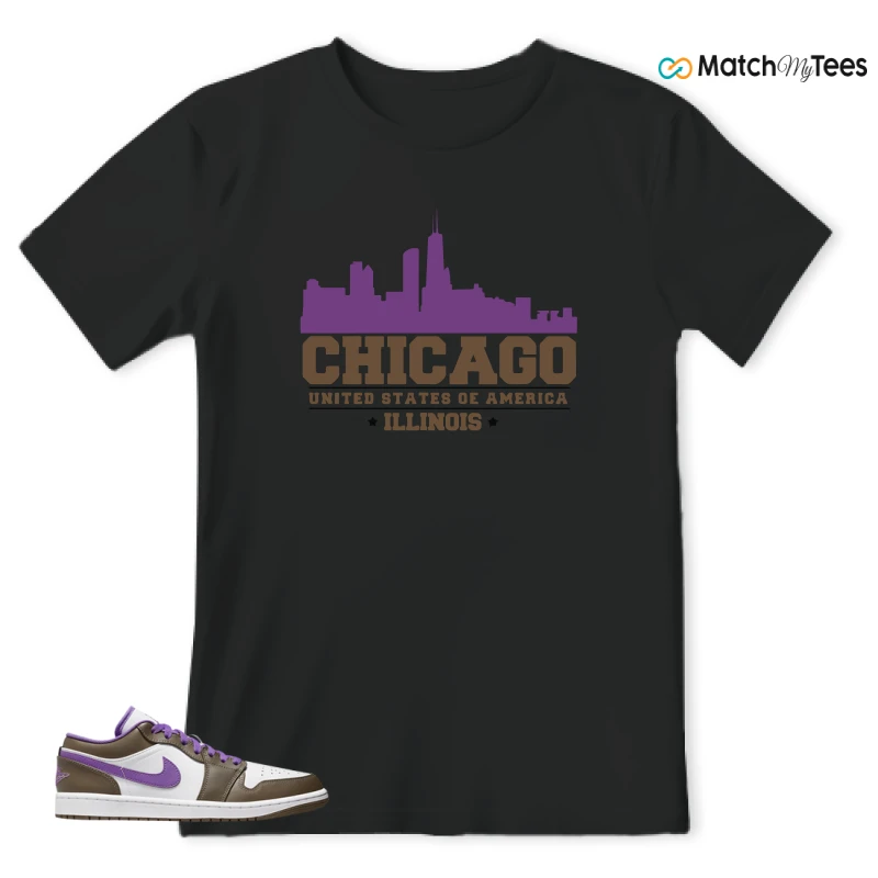 NIKE JORDAN 1 LOW PURPLE MOCHA SNEAKER Matching Tees t-shirt