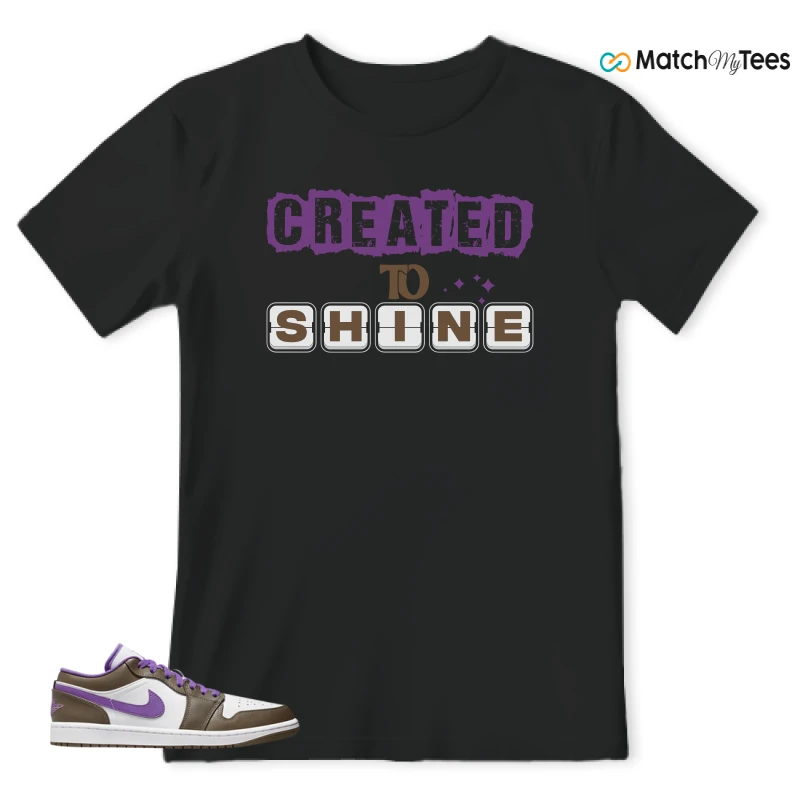 NIKE JORDAN 1 LOW PURPLE MOCHA SNEAKER Matching Tees t-shirt