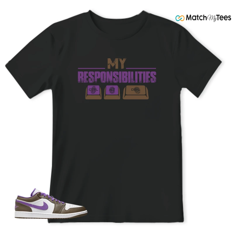 NIKE JORDAN 1 LOW PURPLE MOCHA SNEAKER Matching Tees t-shirt