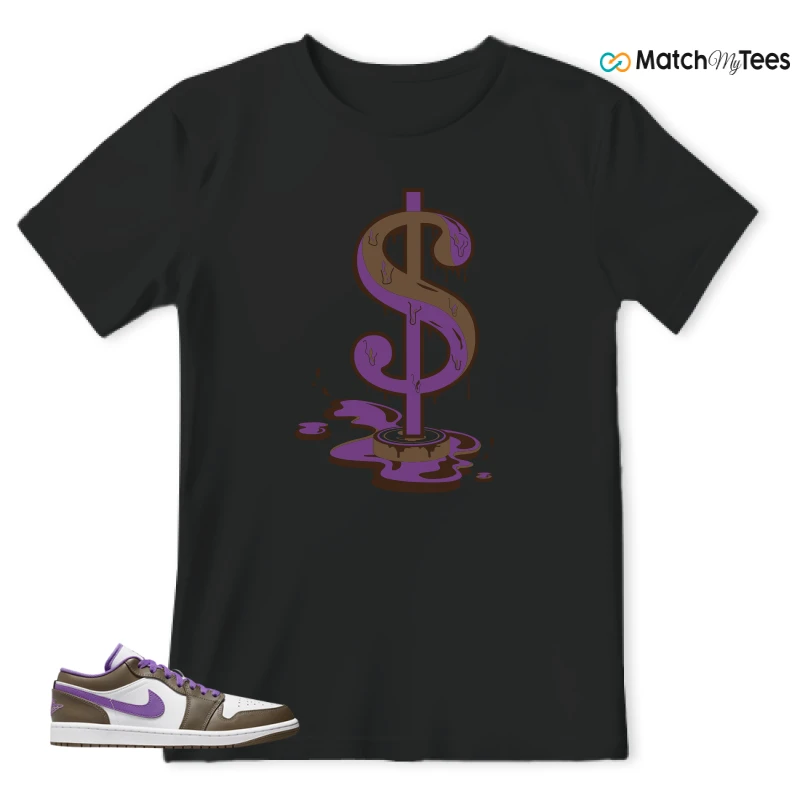 NIKE JORDAN 1 LOW PURPLE MOCHA SNEAKER Matching Tees t-shirt