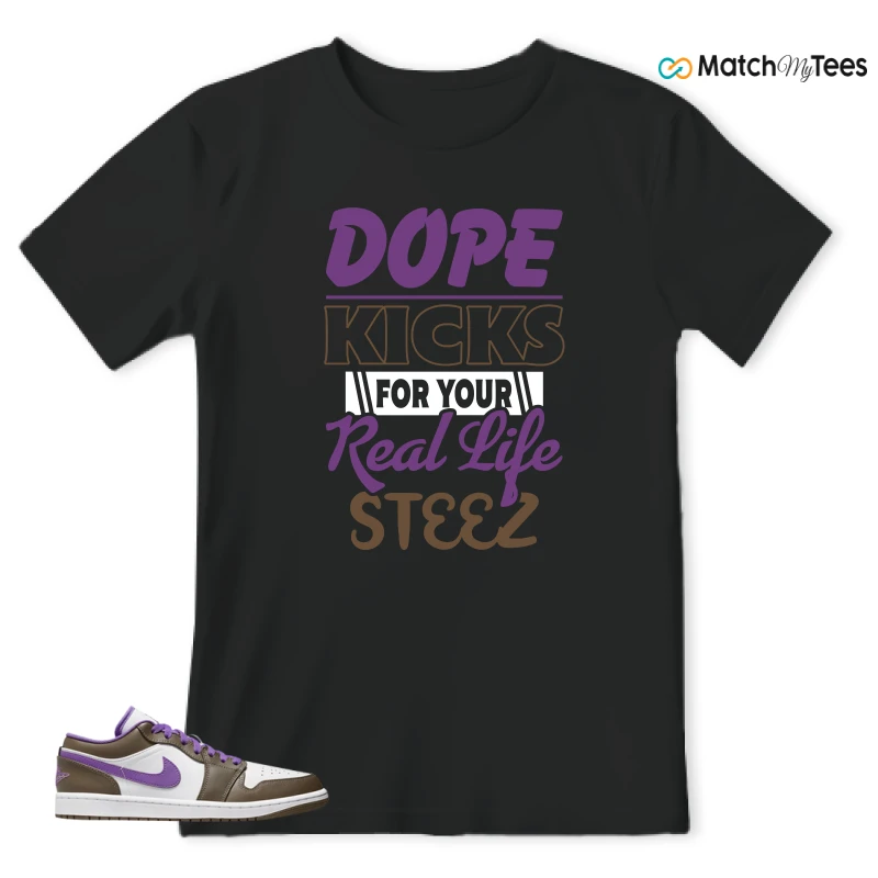 NIKE JORDAN 1 LOW PURPLE MOCHA SNEAKER Matching Tees t-shirt