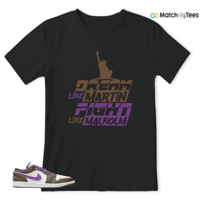 NIKE JORDAN 1 LOW PURPLE MOCHA SNEAKER Matching Tees t-shirt